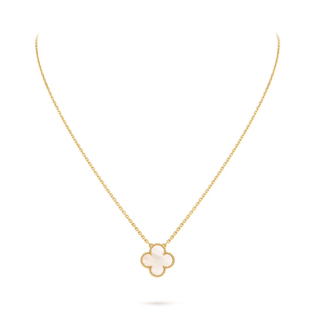 Vintage Alhambra Pendant Necklace - White