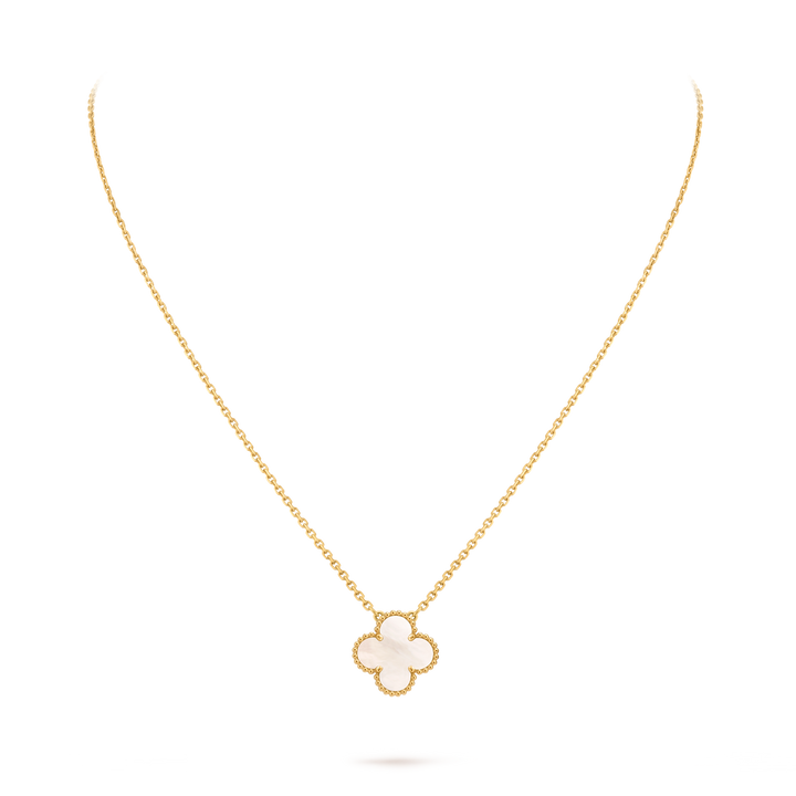 Vintage Alhambra Pendant Necklace - White