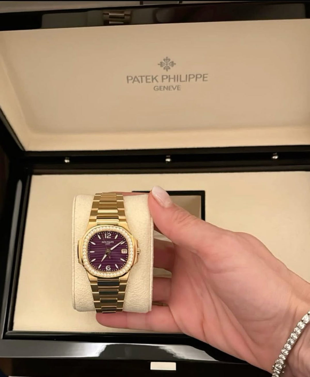 PTK Nautilus Rose Gold Watch - Purple Dial