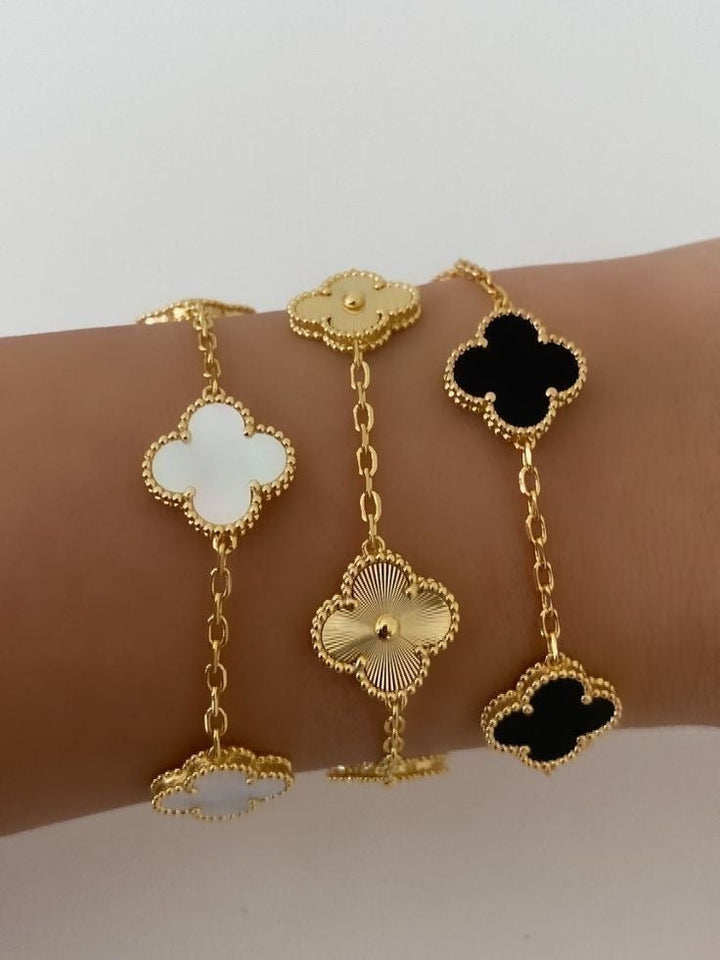 VINTAGE ALHAMBRA 5 CLOVER BRACELET – WHITE