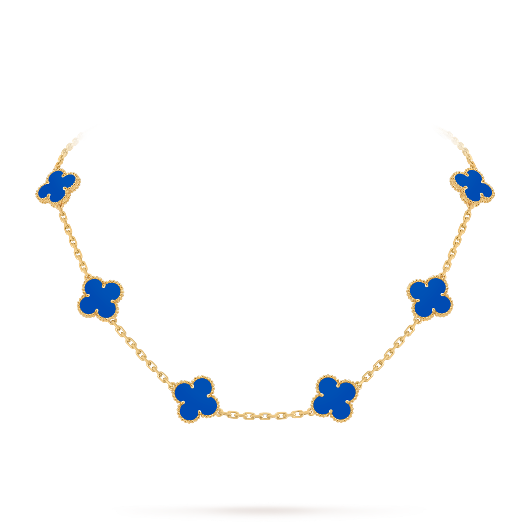 Vintage Alhambra 10 Clover Necklace – Blue