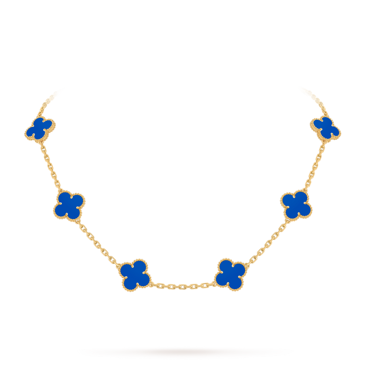 Vintage Alhambra 10 Clover Necklace – Blue