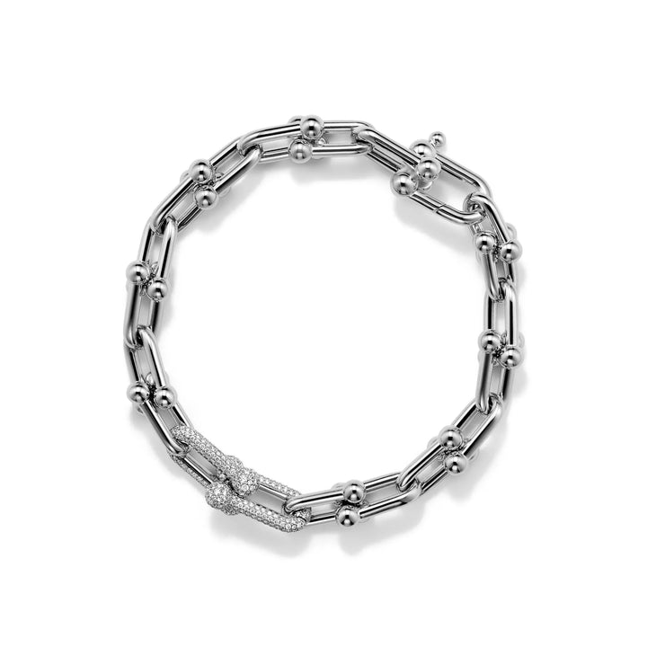 Silver Diamond Link Bracelet