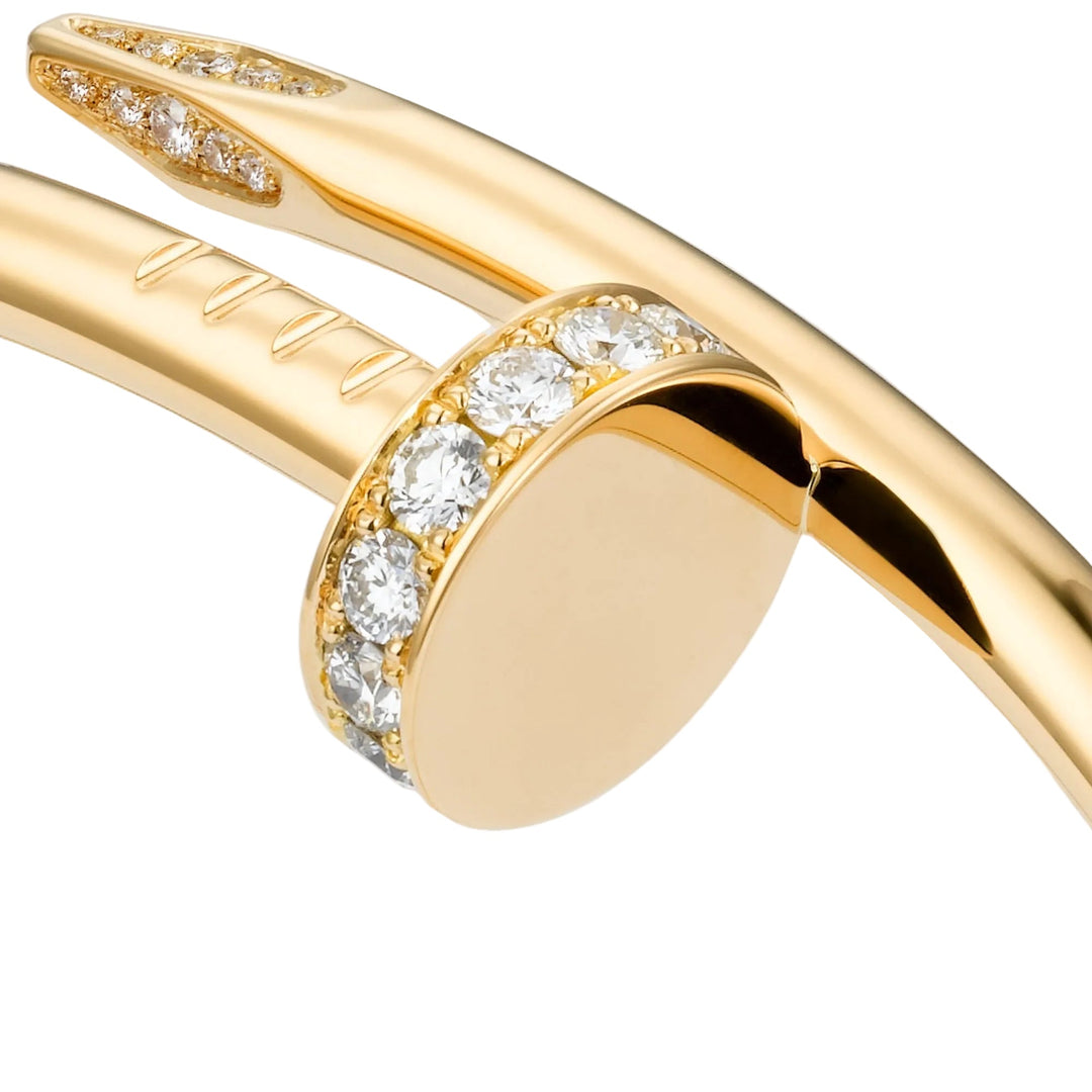 Nail Bracelet With Crystal - Golden