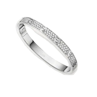 Love Silver Paved Bracelet