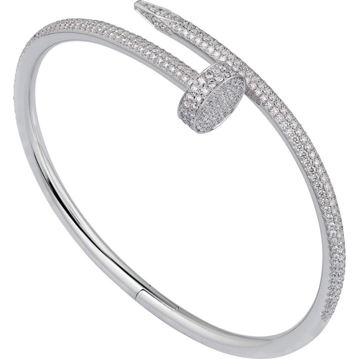 PAVÉ CRYSTAL NAIL BRACELET - SILVER