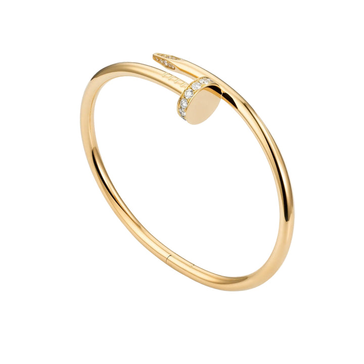 Nail Bracelet With Crystal - Golden