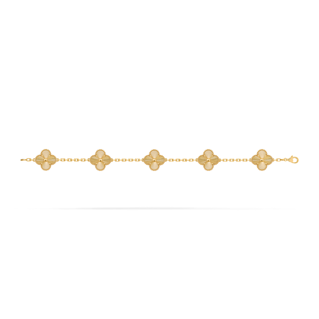 Vintage Alhambra 5 Clover Bracelet – Gold