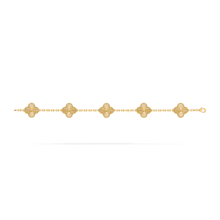 Vintage Alhambra 5 Clover Bracelet – Gold