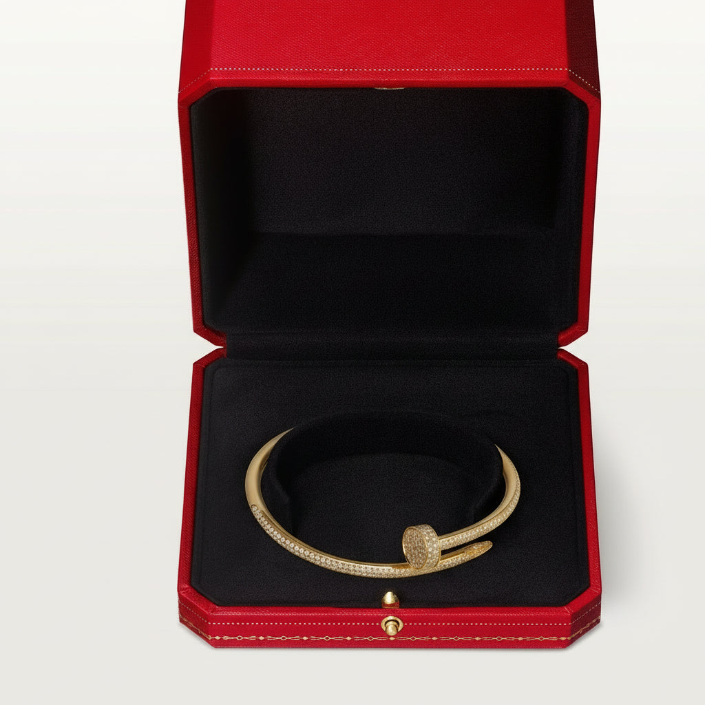Pavé Crystal Nail Bracelet - Golden