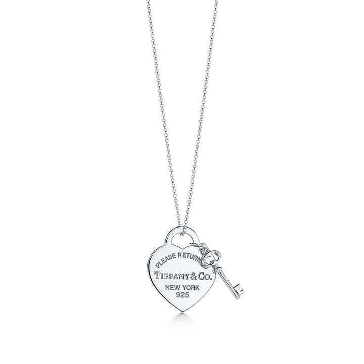 Tiff Heart and Key Necklace
