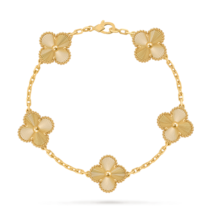 Vintage Alhambra 5 Clover Bracelet – Gold