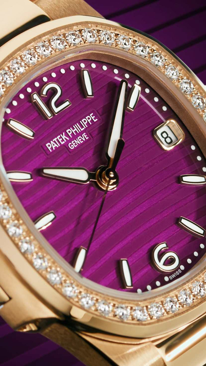 PTK Nautilus Rose Gold Watch - Purple Dial