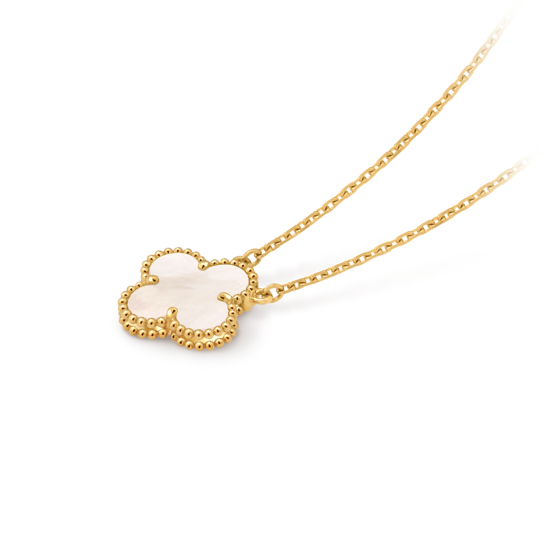 Vintage Alhambra Pendant Necklace - White