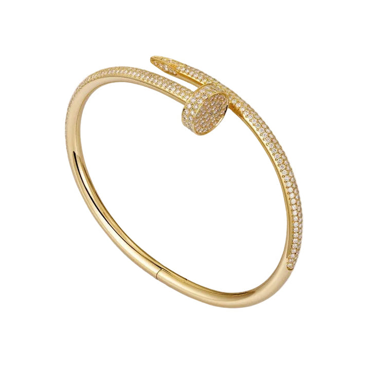 Pavé Crystal Nail Bracelet - Golden