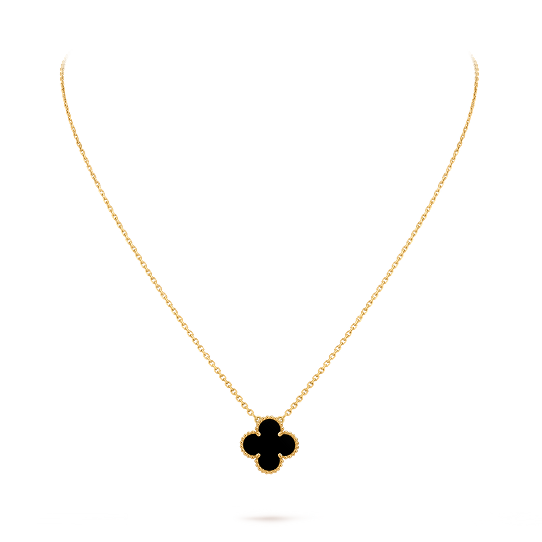 Vintage Alhambra Pendant Necklace - Black