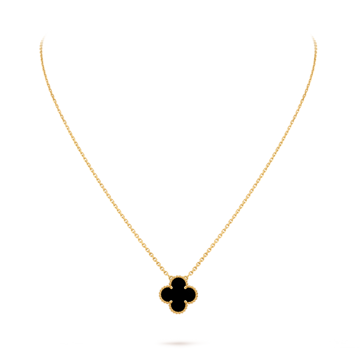 Vintage Alhambra Pendant Necklace - Black