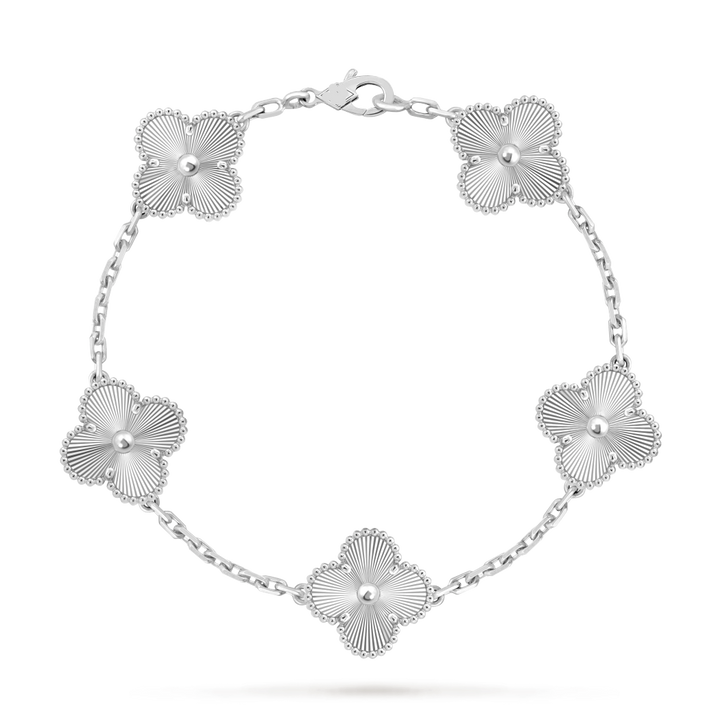 Vintage Alhambra 5 Clover Bracelet – Silver
