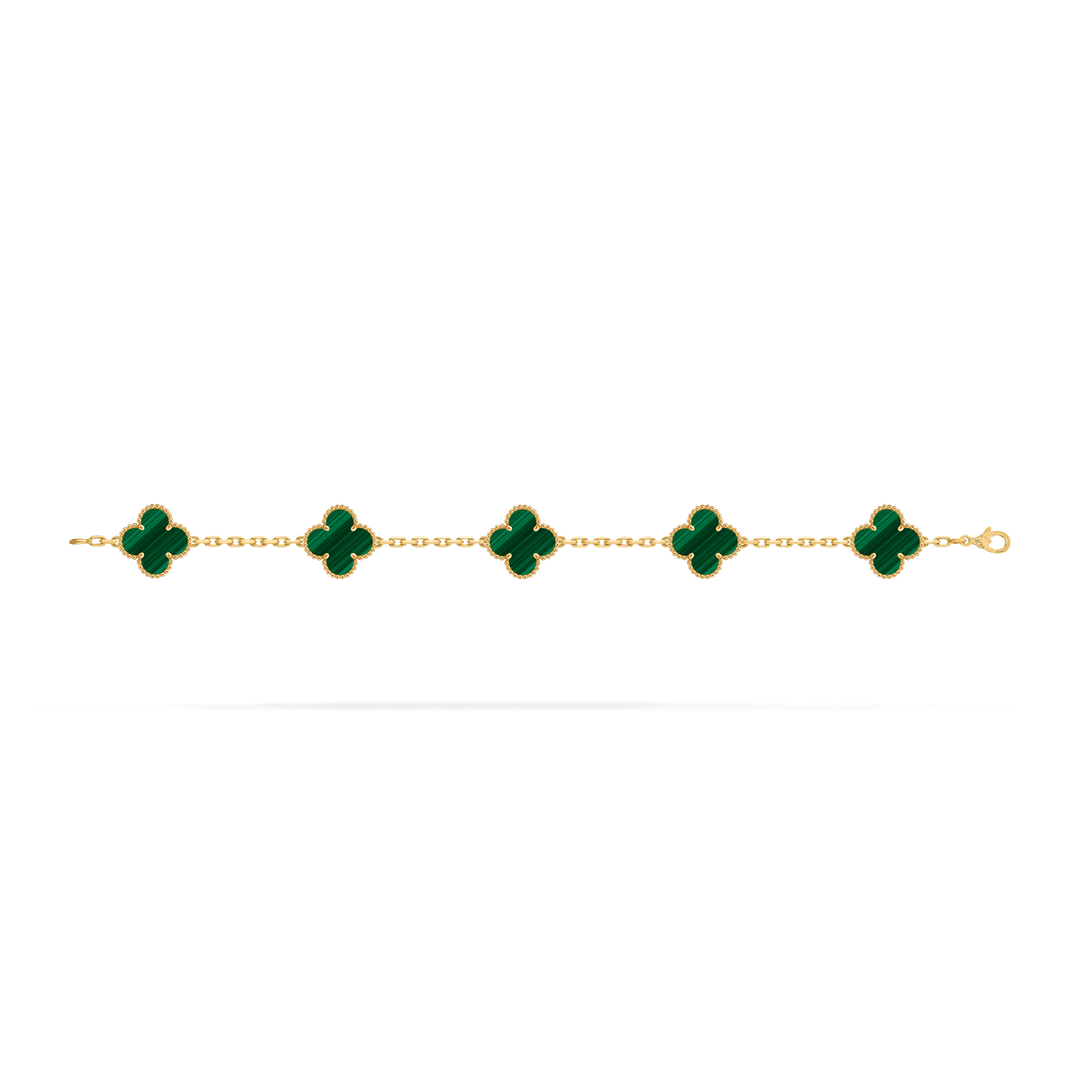 Vintage Alhambra 5 Clover Bracelet – Green