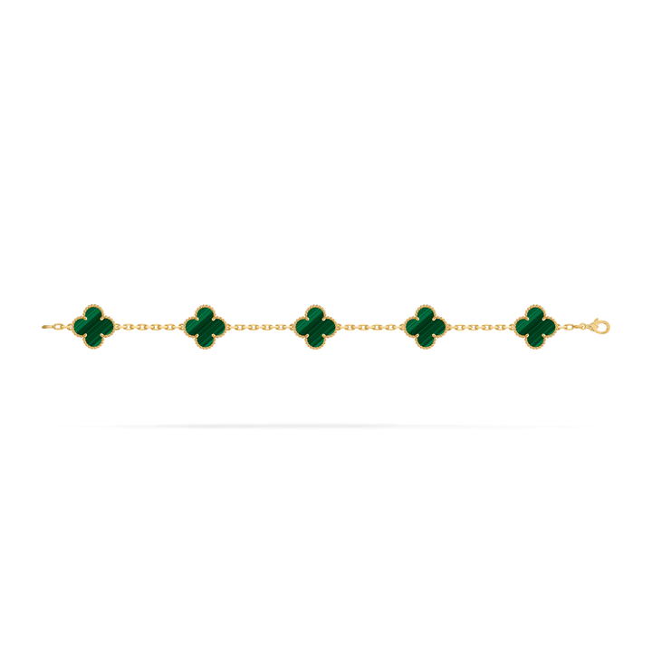 Vintage Alhambra 5 Clover Bracelet – Green