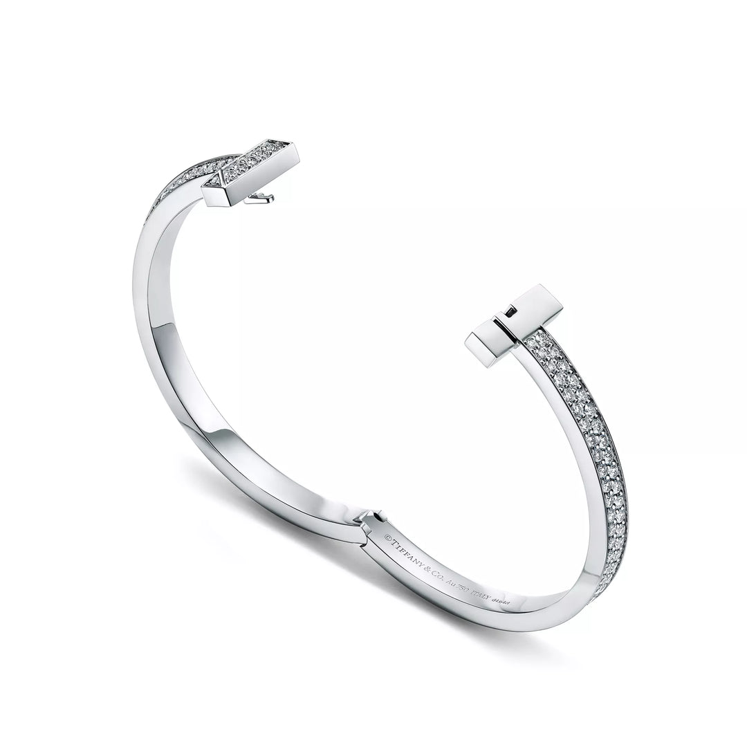 T1 Silver Pavé Zirconia Bangle