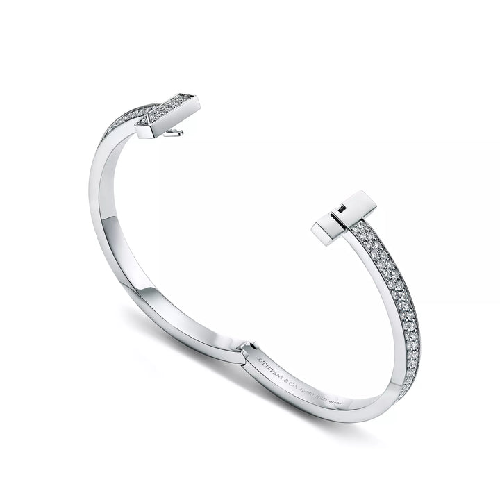 T1 Silver Pavé Zirconia Bangle
