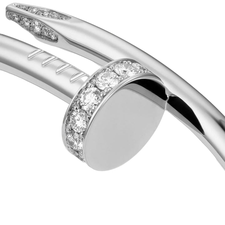 Nail Bracelet With Crystal - Silver