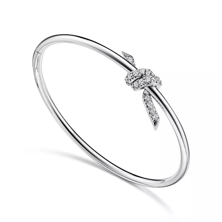 Silver Knot Bracelet with zirconia stones