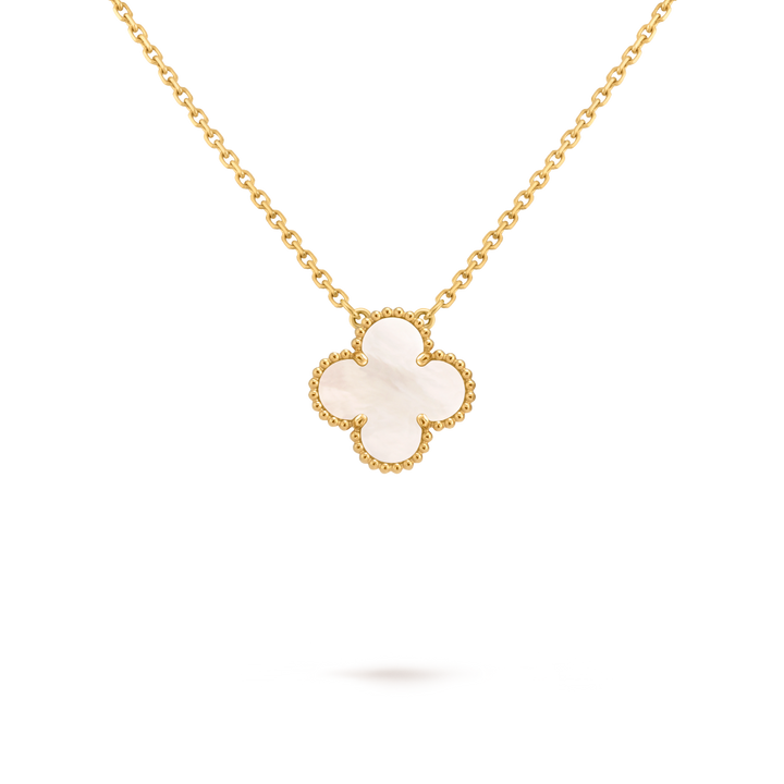 Vintage Alhambra Pendant Necklace - White