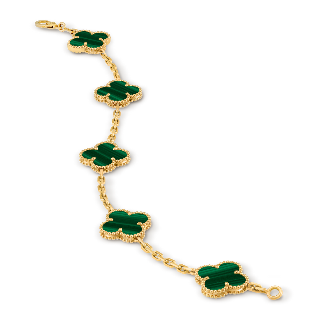 Vintage Alhambra 5 Clover Bracelet – Green