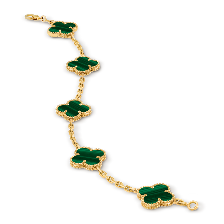 Vintage Alhambra 5 Clover Bracelet – Green