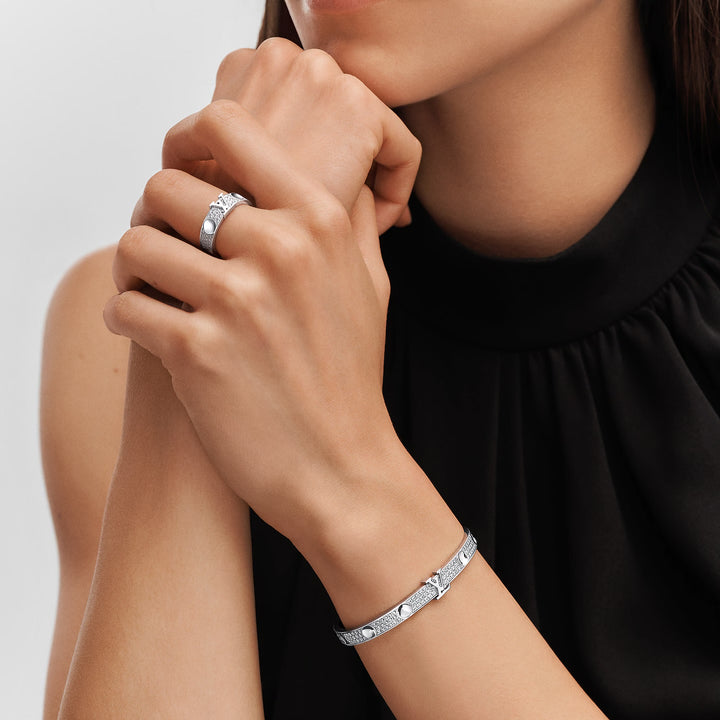LV Empreinte Pavé Zirconia Silver Bracelet