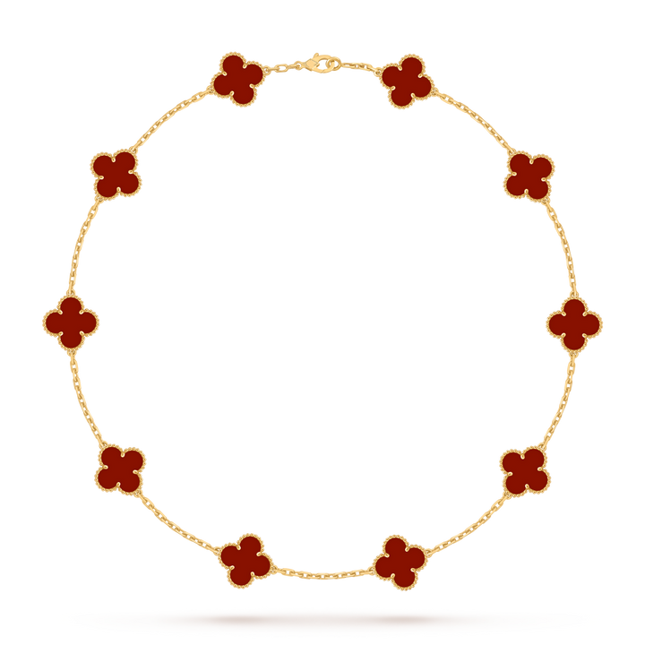 Vintage Alhambra 10 Clover Necklace – Red