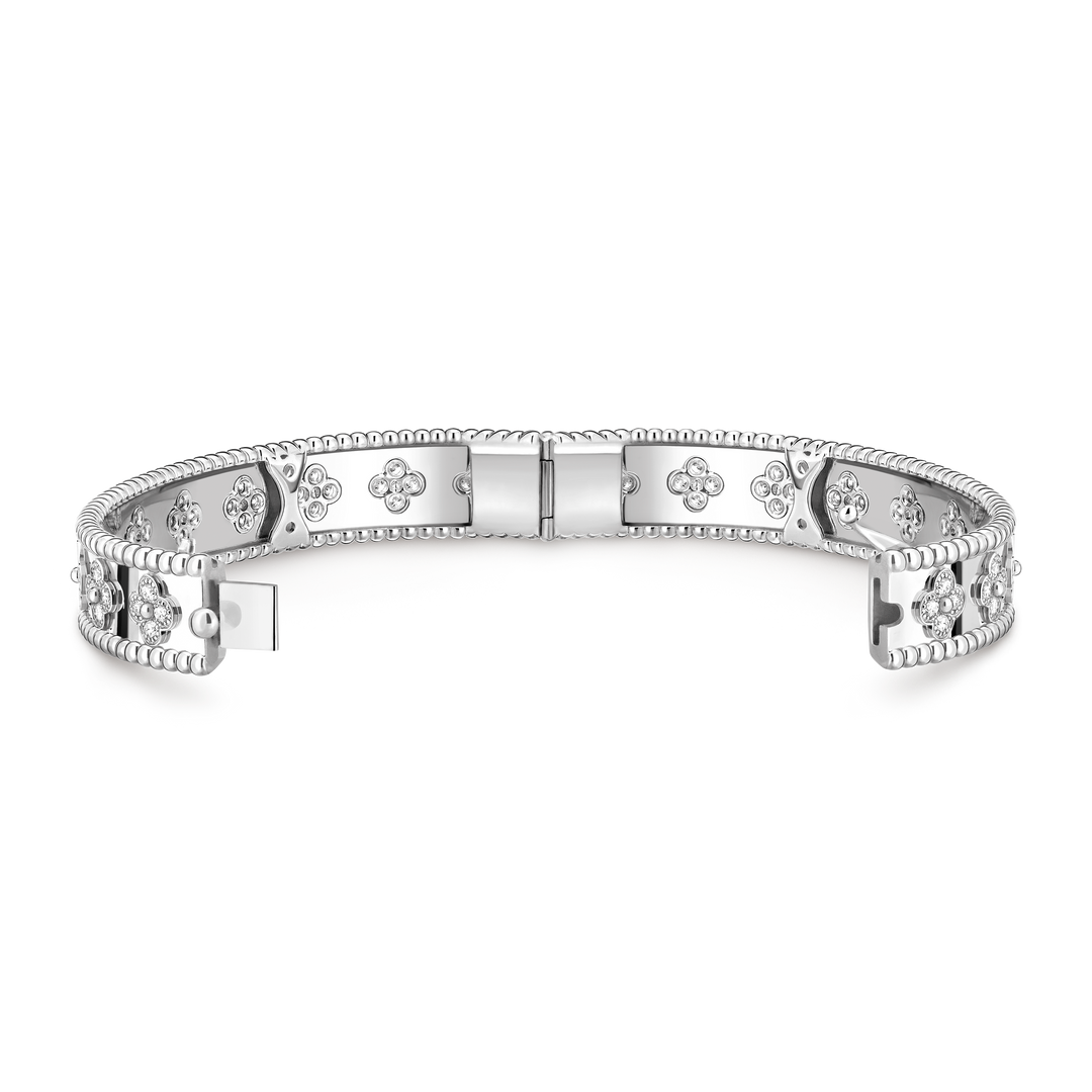 Four-Leaf Clover Bracelet with Zirconia Silver