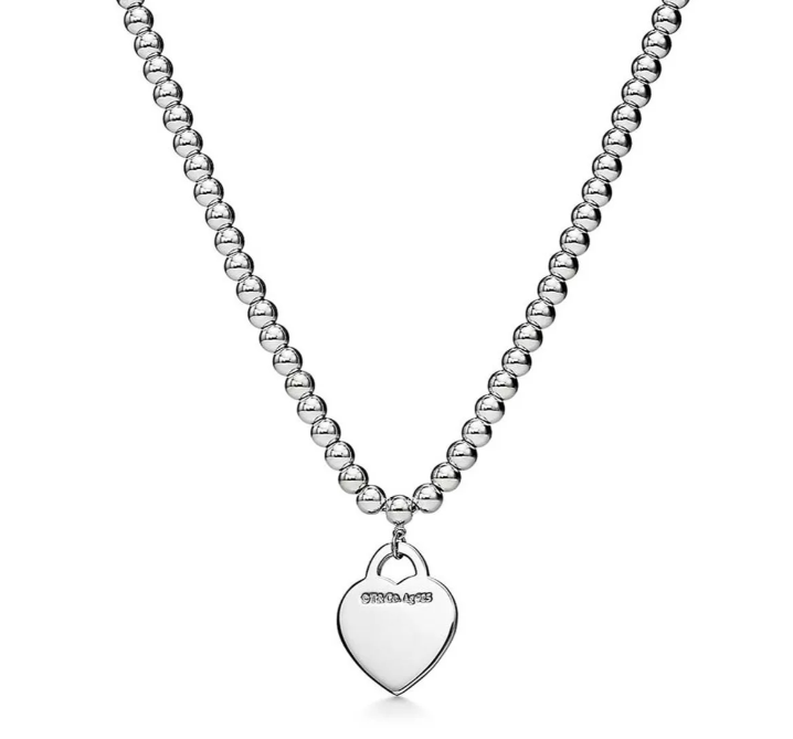 TF Necklace with Heart Pendant and Beads