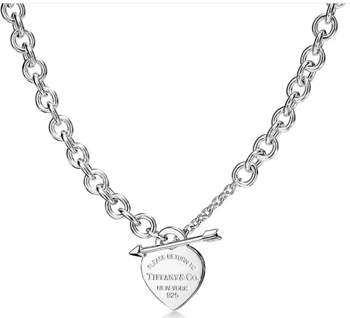 TF Necklace with Heart and Arrow Clasp