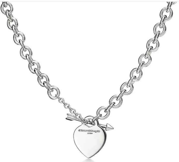TF Necklace with Heart and Arrow Clasp