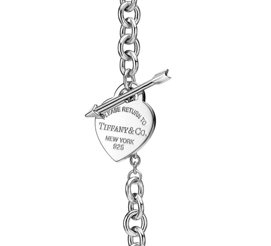 TF Necklace with Heart and Arrow Clasp