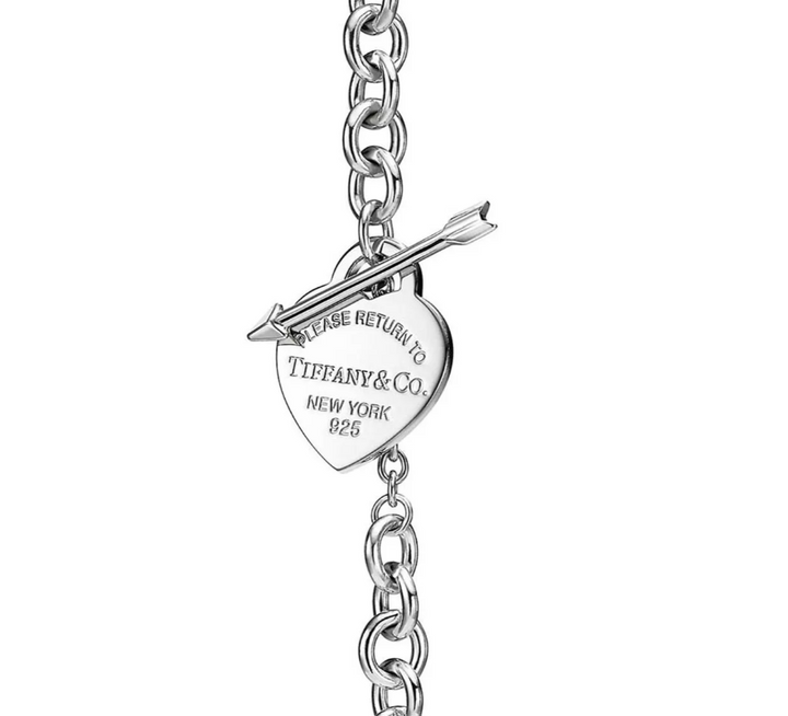 TF Necklace with Heart and Arrow Clasp