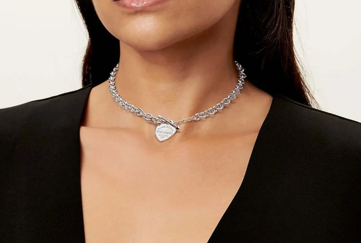TF Necklace with Heart and Arrow Clasp