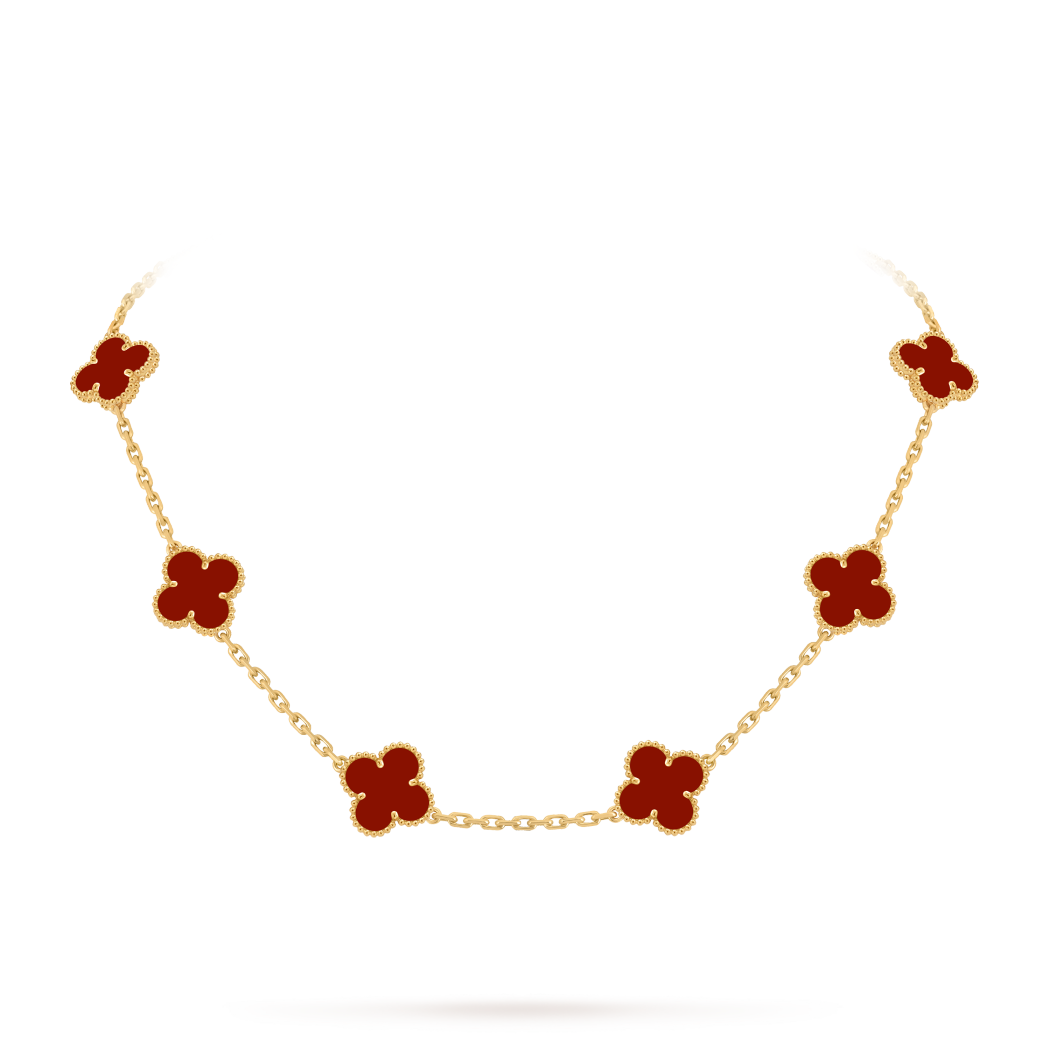 Vintage Alhambra 10 Clover Necklace – Red