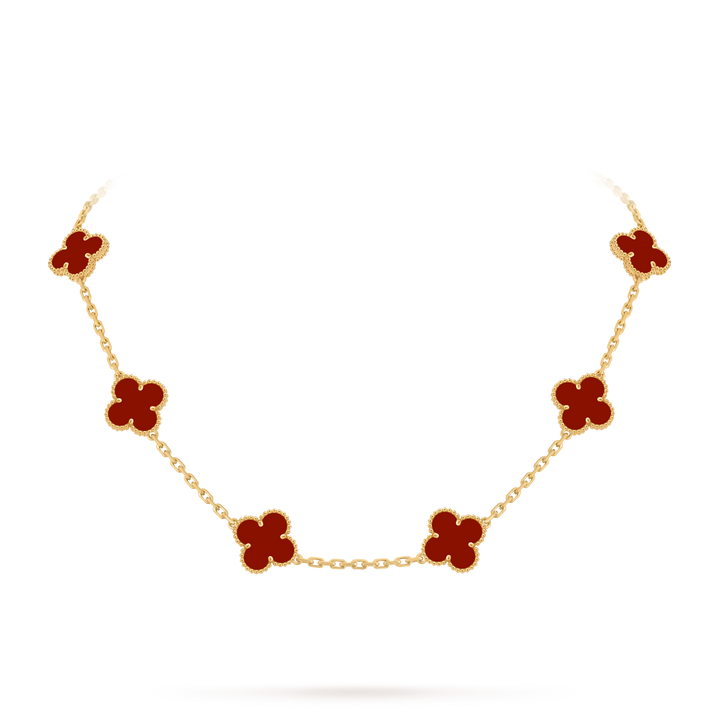 Vintage Alhambra 10 Clover Necklace – Red