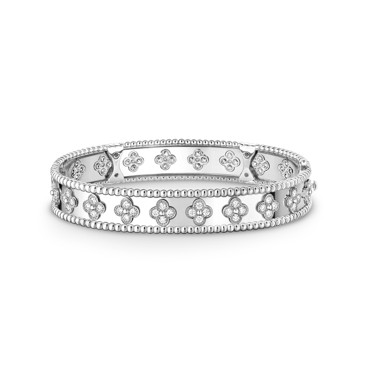 Four-Leaf Clover Bracelet with Zirconia Silver