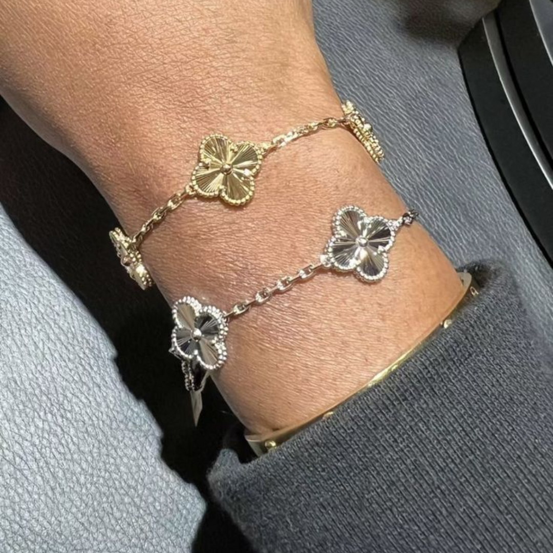 Vintage Alhambra 5 Clover Bracelet – Silver
