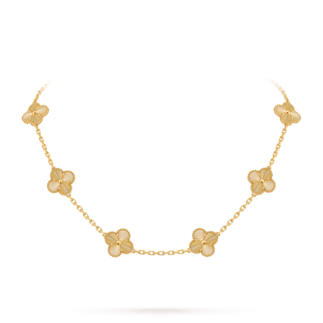 Vintage Alhambra 10 Clover Necklace – Golden