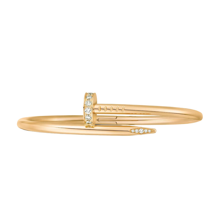 Nail Bracelet With Crystal - Golden
