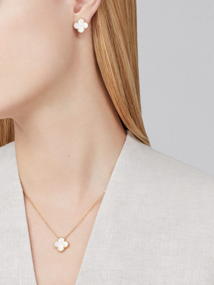 Vintage Alhambra Pendant Necklace - White