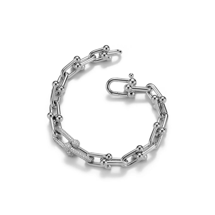 Silver Diamond Link Bracelet