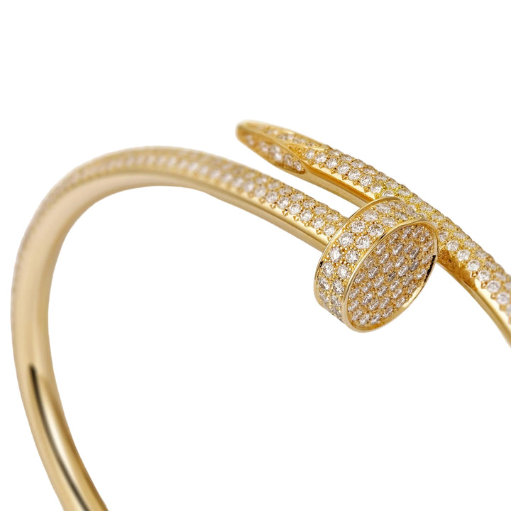 Pavé Crystal Nail Bracelet - Golden