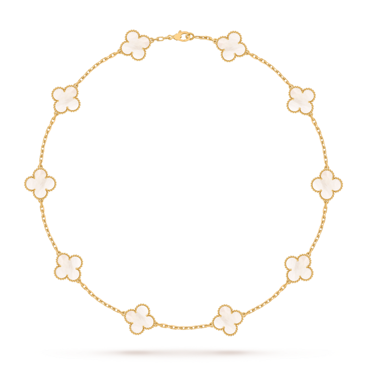 VINTAGE ALHAMBRA 10 CLOVER NECKLACE – WHITE
